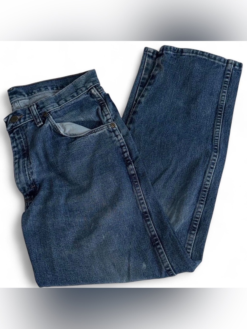 Vintage 90s Authentic Wrangler Retro Indigo Wash 100% Cotton Denim Y2K Jeans 30”